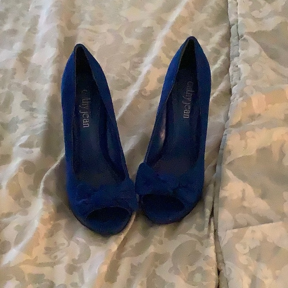 Blue Suede Cathy Jean Heels, Worn once